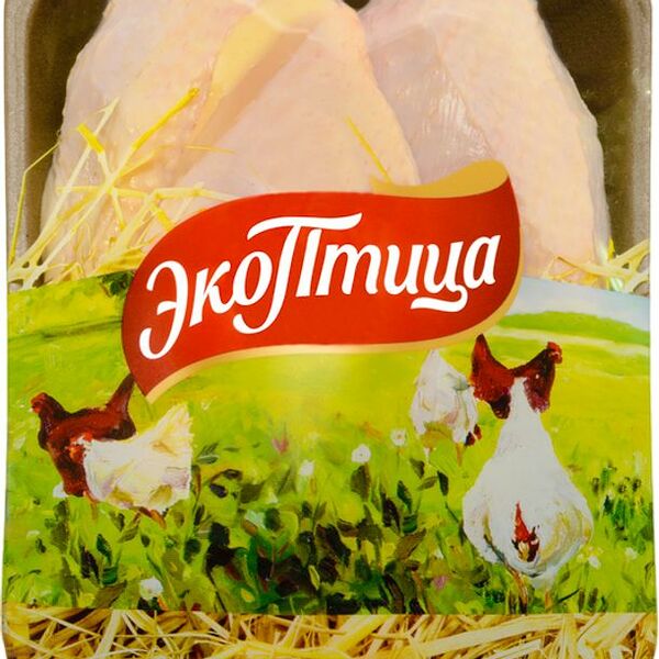 Грудка Экоптица цыпленка-бройлера с кожей охлажденная