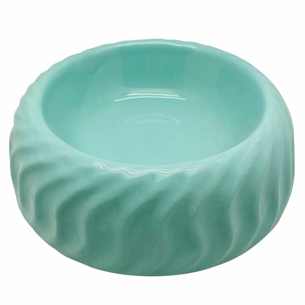 Миска для животных FOXIE Wave зеленая керамическая 18,5х18,5х6см