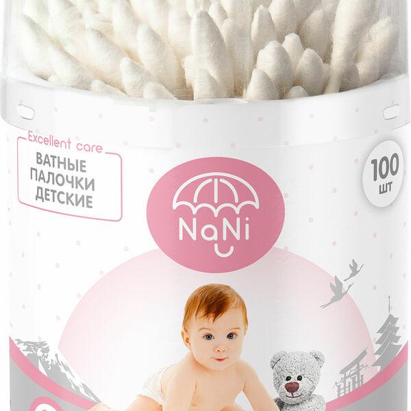 Ватные палочки детские Nani 100шт