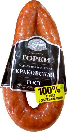 

Колбаса полукопченая БЛИЖНИЕ ГОРКИ Краковская ГОСТ, 400г