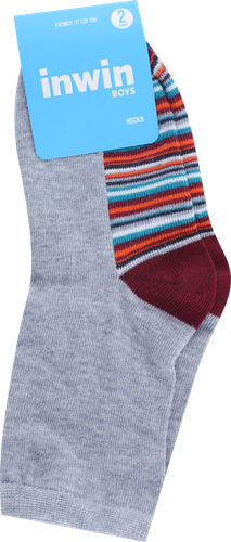 

Носки детские INWIN р. 17 цвет серый меланж, Арт. 015/016, 2пары