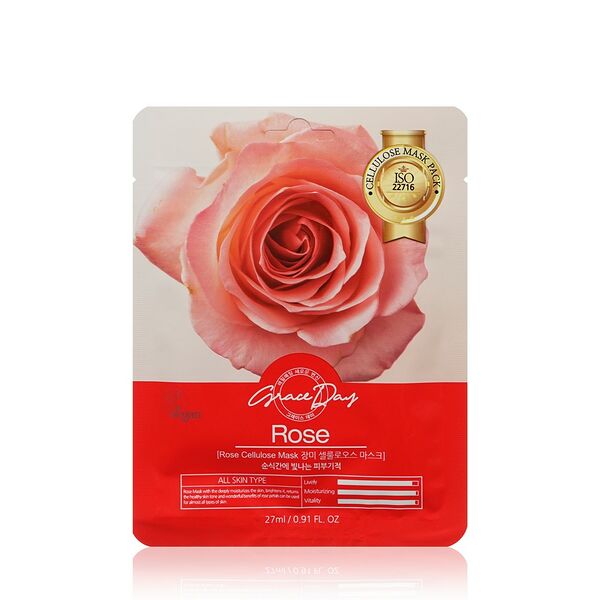 Тканевая маска для лица Grace Day с экстрактом розы 27 мл