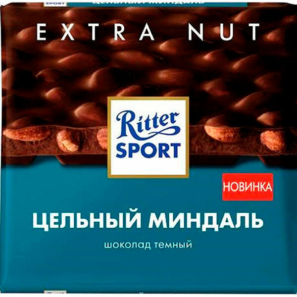Шоколад Ritter Sport темный с цельным миндалем