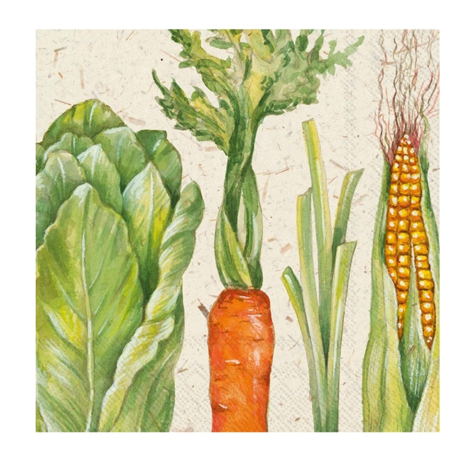 

Салфетки бумажные трёхслойные I Love Vegetables, IHR, 20 шт., 33*33 см, Германия