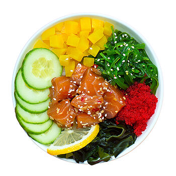 Поке с маринованным лососем и цитрусовым соусом, Уже Готово