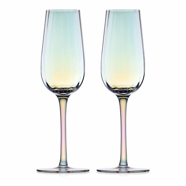 Набор бокалов для шампанского, 2 шт, 250 мл, стекло, перламутр