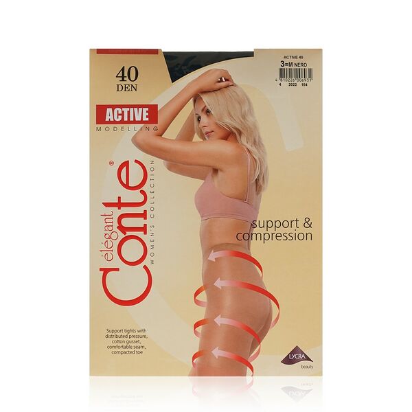 Колготки женские Conte Active 40 den черные, р.3