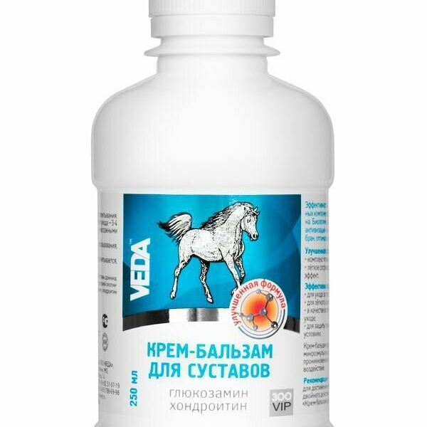 Крем-бальзам для суставов VEDA ZooVip глюкозамин + хондраотин, 250 мл