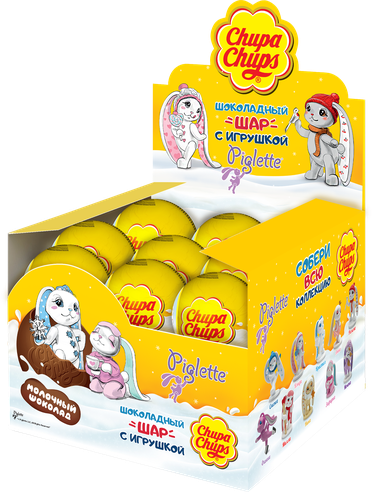 

Шар CHUPA CHUPS Новый год из молочного шоколада, с игрушкой-сюрпризом, 20г