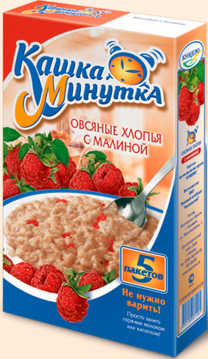 Хлопья б/п Кашка-минутка с малиной 185г