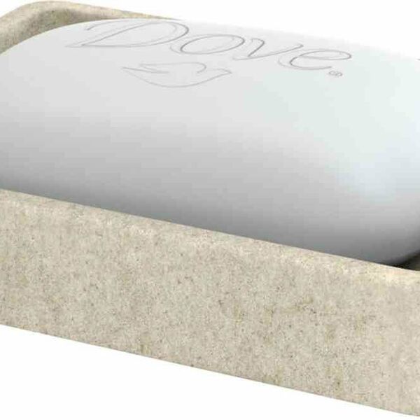 Мыльница настольная Fora Stone natural цвет: бежевый, 2.3 × 12.3 × 9 см