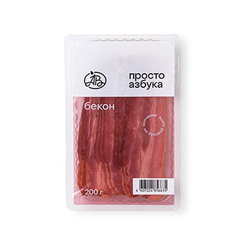 Бекон Просто Азбука сырокопченый, нарезка