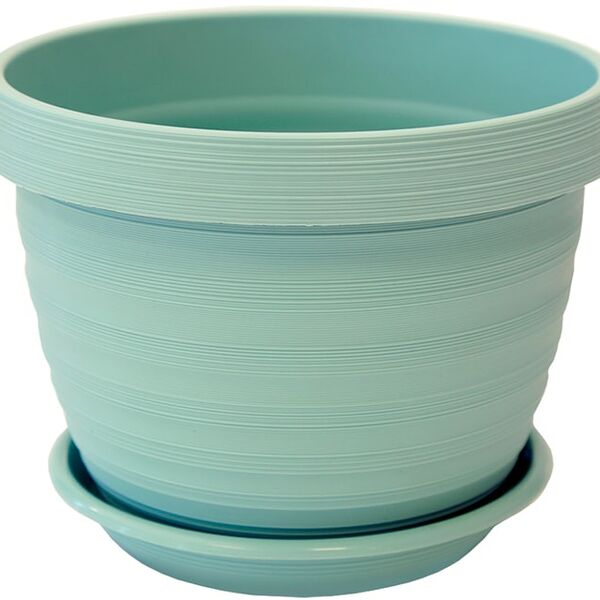 Пластиковый горшок Толео D 20см мята с подносом
