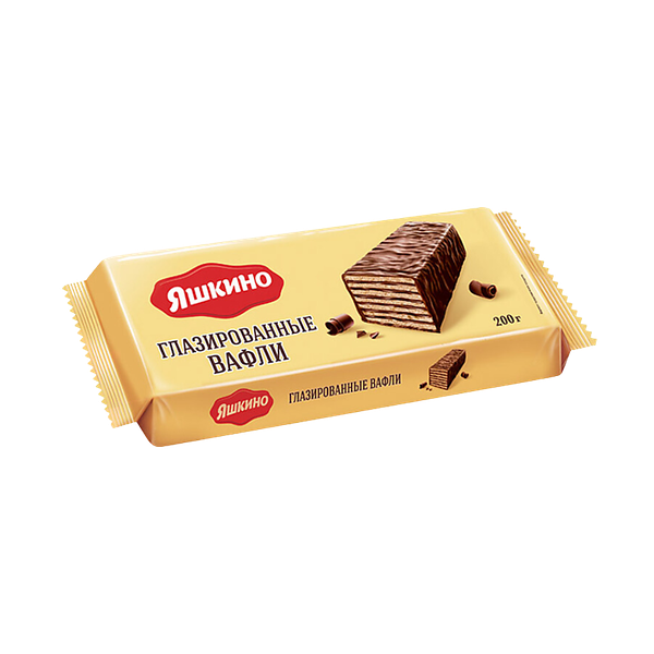 Вафли Яшкино хрустящие глазированные 200 г