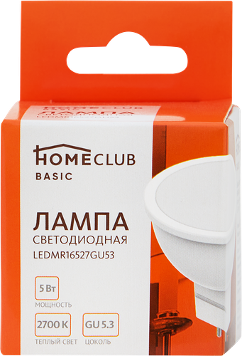 Лампа светодиодная HOMECLUB MR16 GU5.3 5Вт 2700К