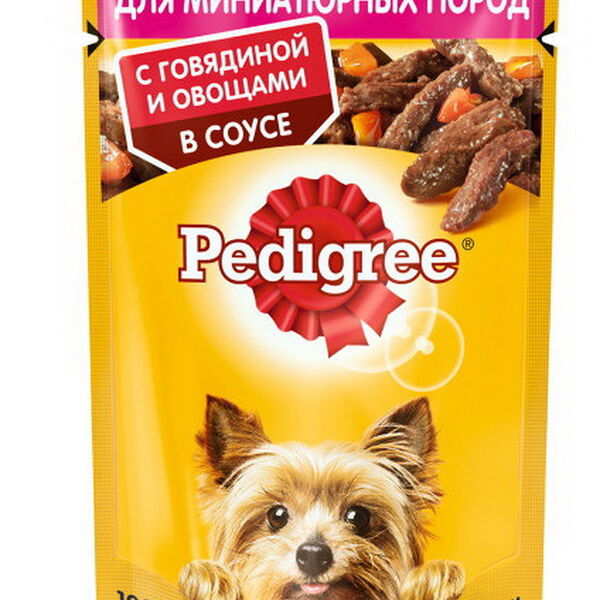Корм конс. полн. PEDIGREE® для взрослых собак миниатюрных пород с говядиной и овощами в соусе 85гр