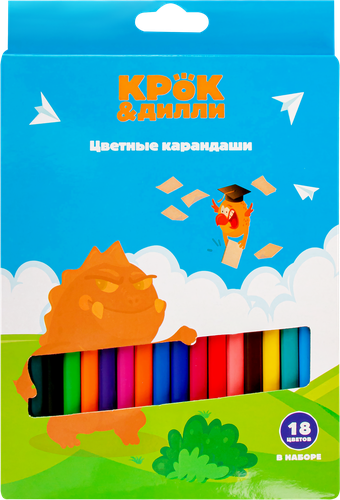 

Набор цветных карандашей КРОК&ДИЛЛИ, Арт. LTA026, 18шт