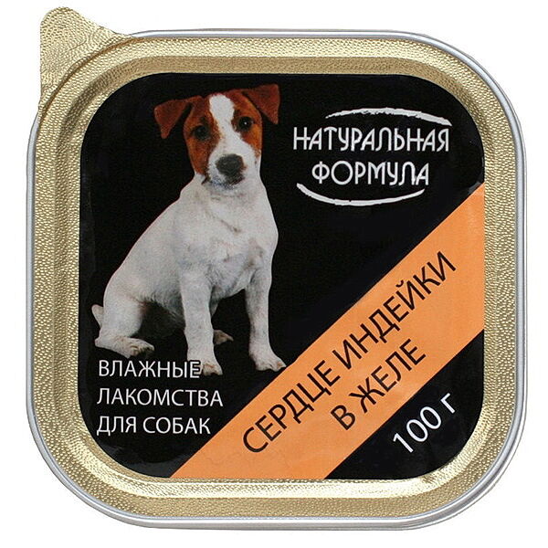 Натуральная формула д/собак влажный корм сердце индейки в желе ламистр 100 г