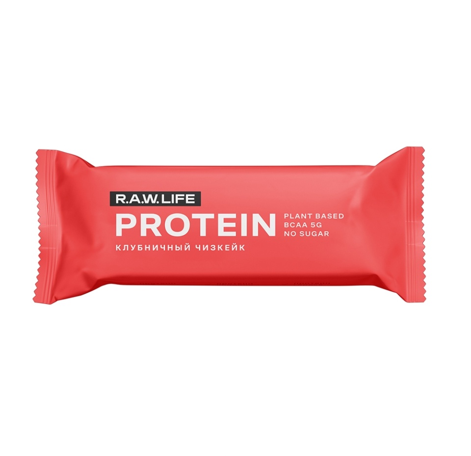 

Батончик протеиновый R.A.W.Life Protein клубничный чизкейк без сахара 43 г