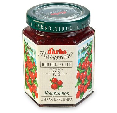 Конфитюр D'arbo Naturrein Double Fruit из дикой брусники 200 г