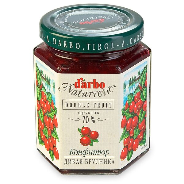 Конфитюр D'arbo Naturrein Double Fruit из дикой брусники 200 г