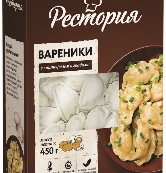 Вареники Рестория с картофелем и грибами 450 г