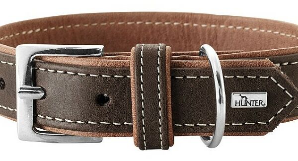 Hunter ошейник кожаный Porto 37 - 43 см., Коричневый