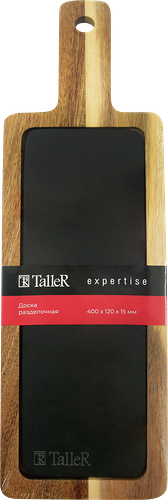 Доска разделочная TALLER Expertise black 40x12x1,5см, акация, сланец, Арт. TR-99368