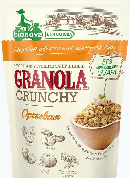 Мюсли Bionova Запеченные Ореховые хрустящие 400г
