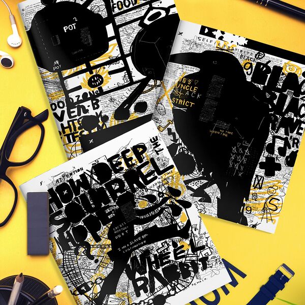 Тетрадь 48 л. кл. скреп. LOREX NOTES FROM CELLAR А5 мел. карт. soft touch выб. лак офс. двойная обложка запеч. форзац