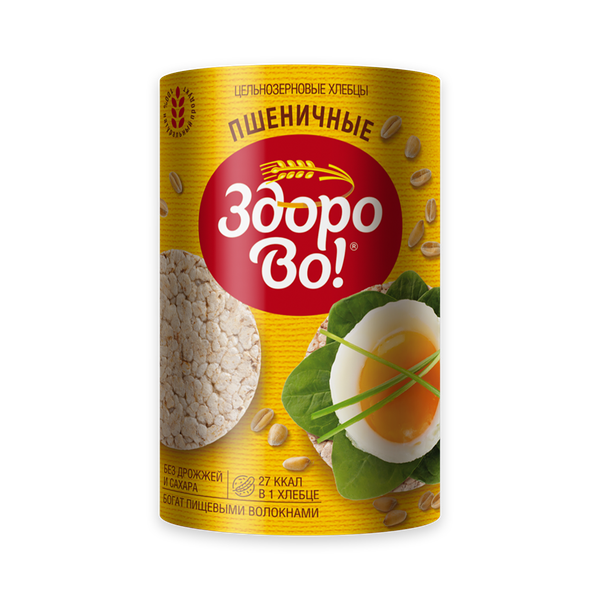 Хлебцы Здорово! цельнозерновые Пшеничные 100 г