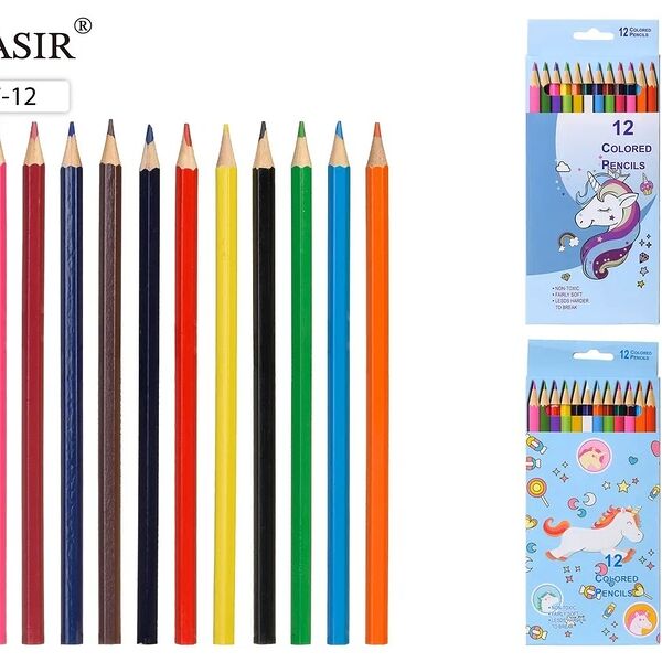 Набор цветных карандашей Единорог деревян шестигр корпус  цветная упаковка с рисунком 12цв МС-5867-12