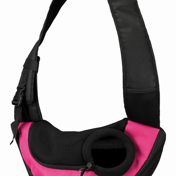 Слинг-переноска Sling для кошек и собак мелкого размера, 50х25х18 см, розово-черная