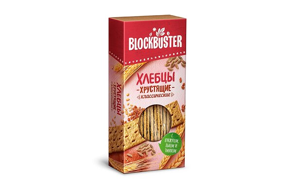 Хлебцы Blockbuster Хрустящие классические с кунжутом льном и тмином