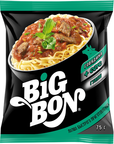 

Лапша BigBon Говядина и соус гуляш 75 г
