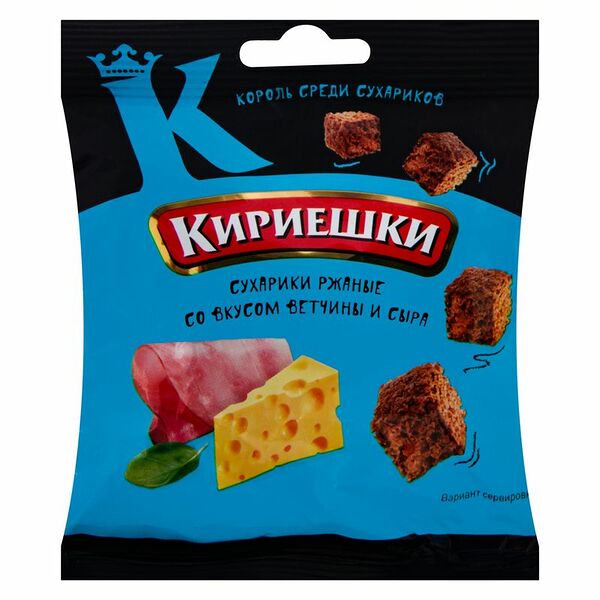 Сухарики ржаные Кириешки со вкусом ветчины и сыра 40 г