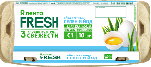 Яйцо куриное Лента Fresh Селен и йод С1 10 шт. 600 г