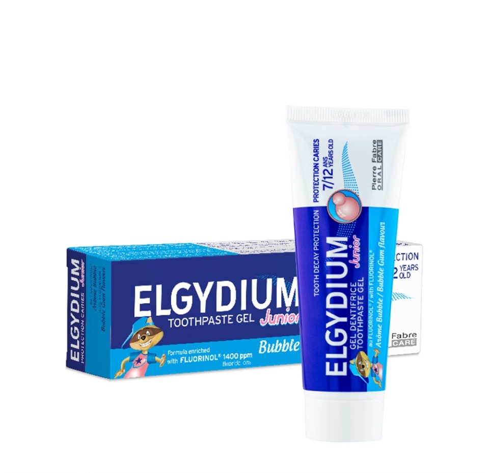 

Зубная паста-гель Elgydium Защита от кариеса Junior Bubble Gum для взрослых и детей от 7 лет 50 мл