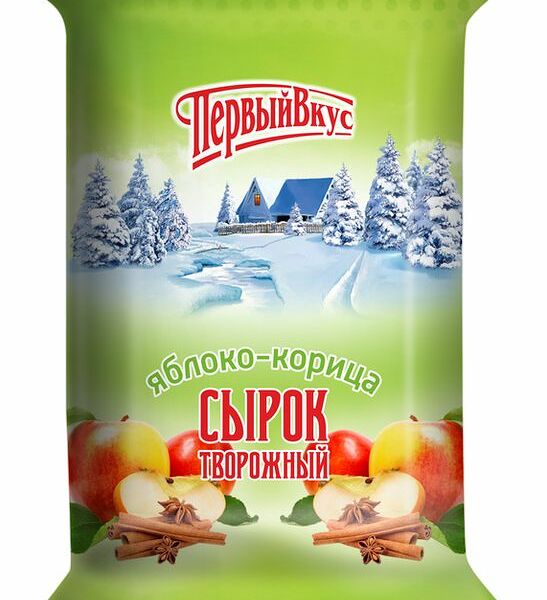 Сырок творожный Первый Вкус с яблоком и корицей 4.5% БЗМЖ 100 г