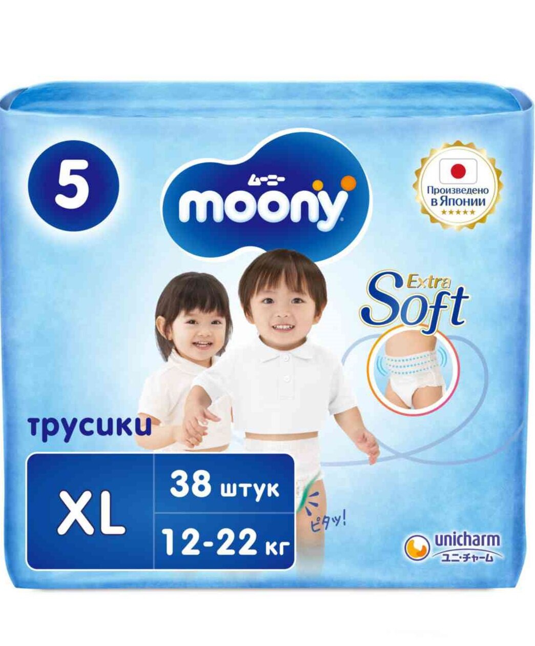 

Трусики универсальные Moony XL 12-22 кг 38 шт.