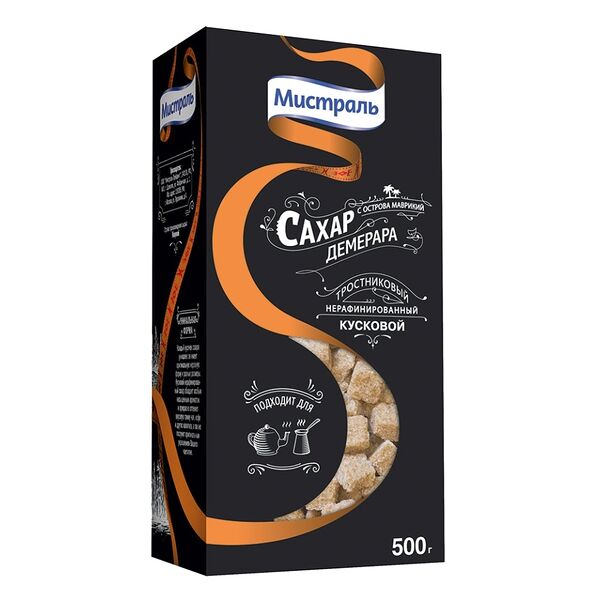 Сахар Мистраль Демерара тростниковый кусковой, 500г