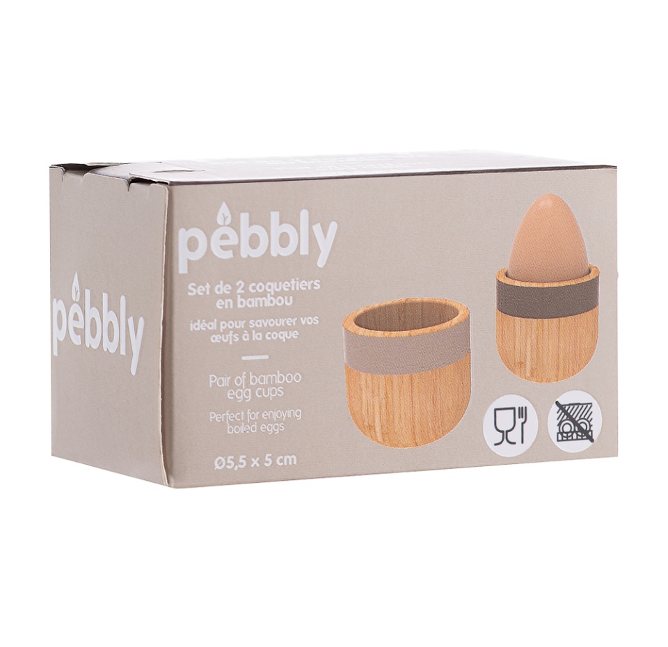 

Набор Pebbly из 2 подставок для яиц белый/серый 1 шт Франция