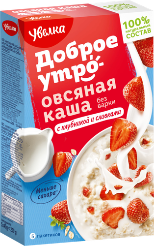 

Каша овсяная Увелка Клубника и сливки 200 г