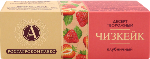 

Десерт творожный А. Ростагрокомплекс клубничный Чизкейк 15% 40 г