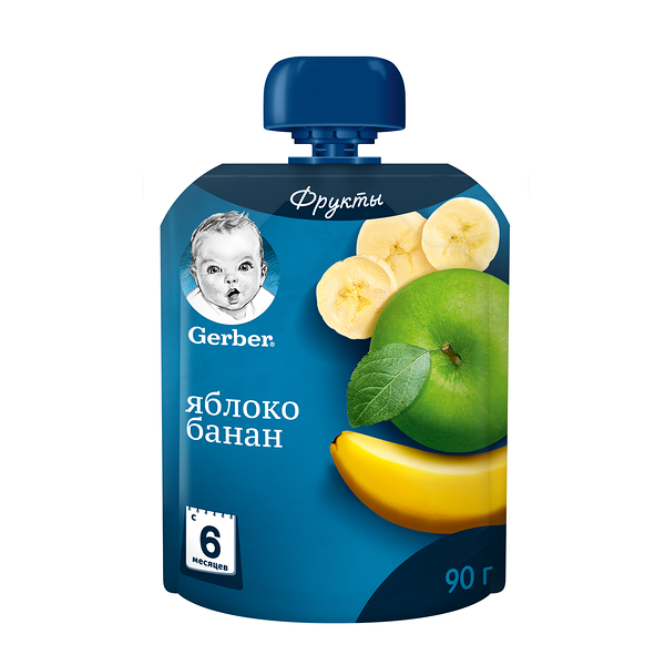 Gerber пюре пауч яблоко банан 90г