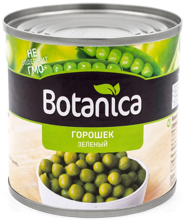 

Горошек Botanica зеленый консервированный 425 мл