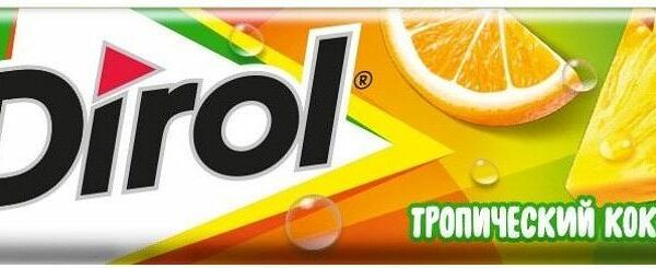 Жевательная резинка Dirol Тропический Коктейль без сахара со вкусом тропических фруктов 13.6г