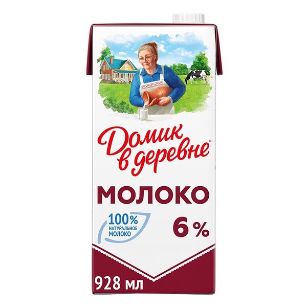 Молоко ультрапастеризованное Домик в деревне, 6%
