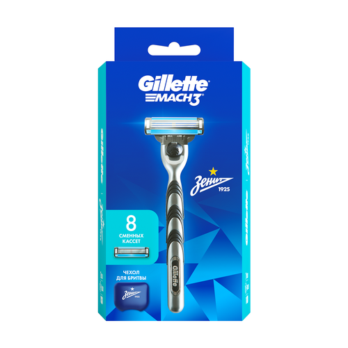 

Станок для бритья GILLETTE Mach3, с 8 сменными кассетами