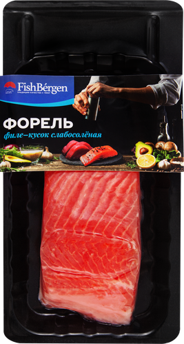 

Форель слабосоленая FISHBERGEN филе-кусок, 200г